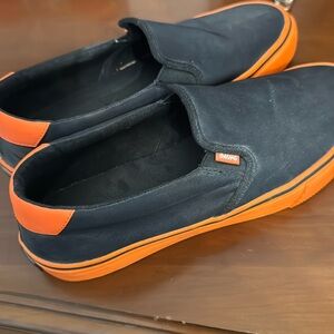 Swims Black and Orange Slip-On Sneakers with Elastic Panels